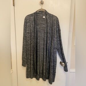 Black/white Open Front Cardigan Sweater